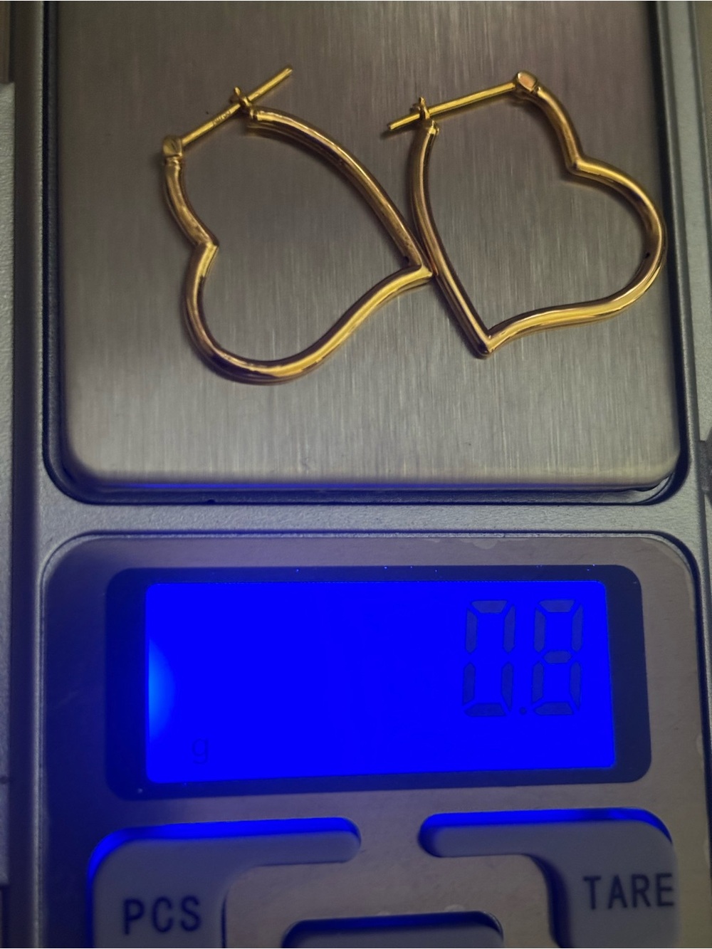 18K gold heartshape earrings new